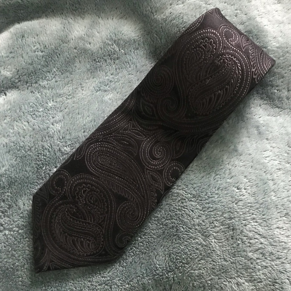 Donald J Trump Signature Black Paisley Evening Tie